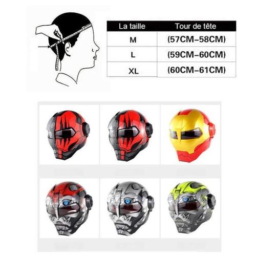 Casque Moto Unisexe de Marque luxe Transformateurs Iron Man Soman SM515  Casque de moto demi casque