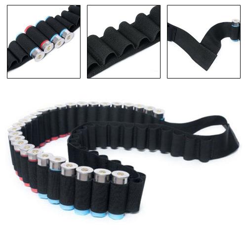 50 Fusil De Chasse Coquille Bandolier Ceinture Cartouche Ceinture Airsoft Balle Porte-Coquille Chasse 12 Jauge Munitions Pochette Sac 140x5cm