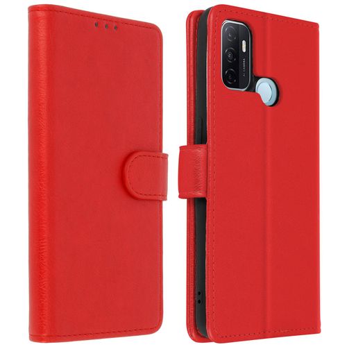 Étui Pour Oppo A53 Clapet Portefeuille Fonction Support Vidéo Rouge