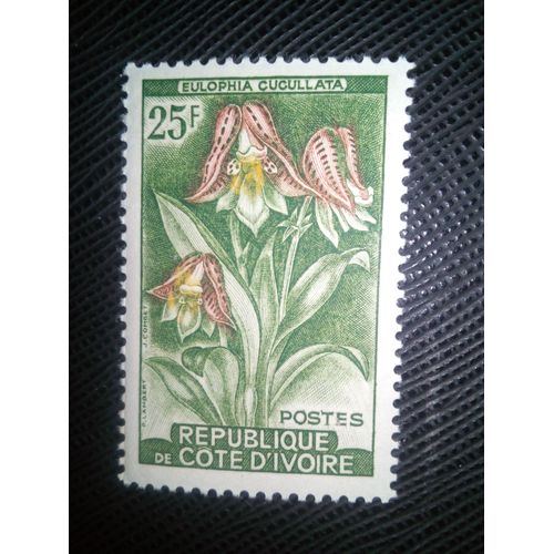 Timbre Côte D'ivoire Yt 195 Fleurs Eulophia Cucullata 1961 ( 050305 )