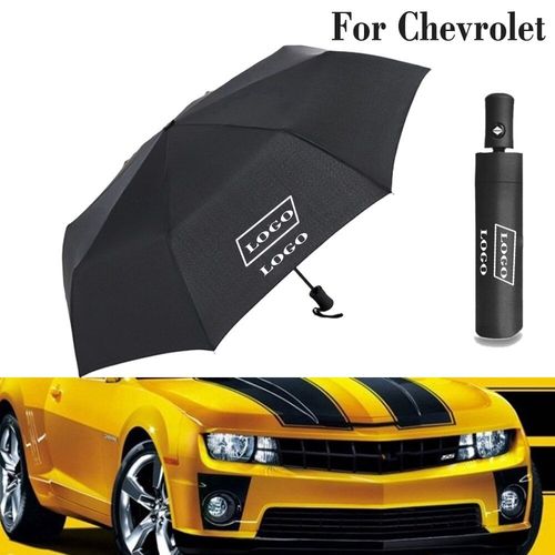 Voiture Coche Logo Pluie Soleil Parapluie Hommes Femmes En Plein Air Pour Chevrolet Auto Emblème Automatique Paraguay Ombre Beauté Style Accessoires