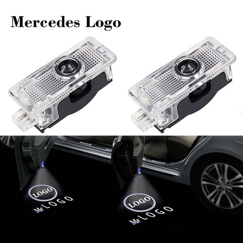 2 Pièces Pour Mercedes Amg Auto Emblème Logo Led Lumière Voiture Porte Laser Fantôme Projet Bienvenue Lampe Ajustement Benz Cla Cls E Classe 2013-2018