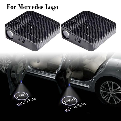 Projecteur Laser Led Sans Fil Pour Porte De Voiture, 2 Pièces, Pour Mercedes Benz, Logo, Lumière Ombre Fantôme, Emblème De Décoration, Kit De Lampes Universelles