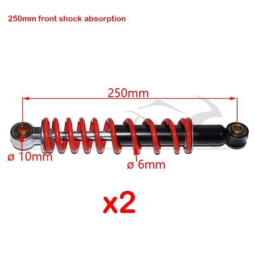 Amortisseurs Avant Et Arrière 250mm, Pour Motos 50cc-125cc Dirt Bike Pit Bike Atv Go Kart