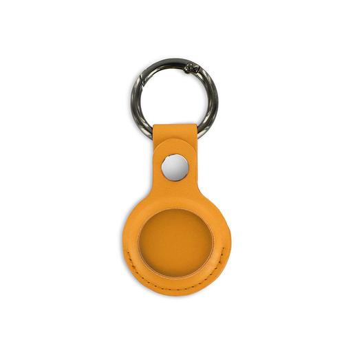 Protection En Cuir Pu Avec Attache Porte-Clé Pour Airtag - Orange