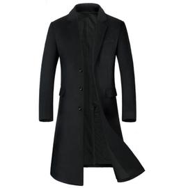 Manteau Homme Hiver Chaud Long Manteau en Laine Trench Coat Mode Veste Longue Mince Classique Blazer Outwear 
