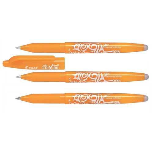Pilot Lot De 3 Stylos Roller Frixion Ball 07 Pointe Moyenne Orange Abricot