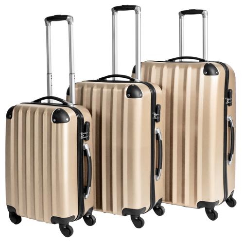 Set de 3 Valises Trolley Rigides - ABS - champagne