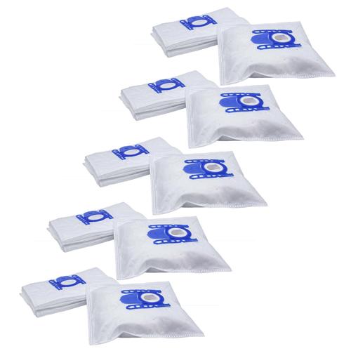 vhbw 50x Sacs compatible avec Bosch BBS 5000 - 5999 Optima, 3112, 3114, 5522 aspirateur - microfibres non tissées, 27cm x 20cm, blanc / bleu