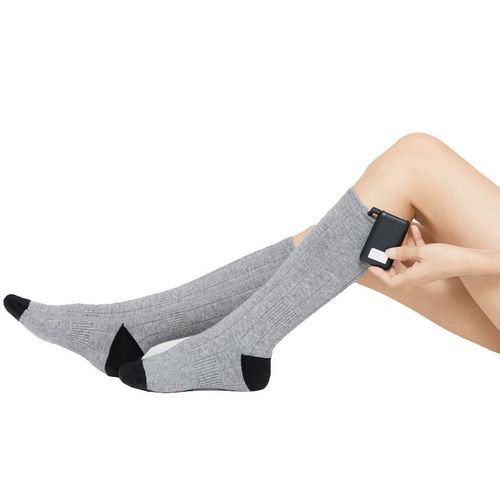 Chaussettes Chauffantes À Batterie Pour Hommes Femmes 2200 Mah Gris