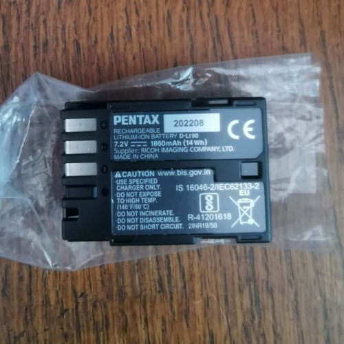 Batterie PENTAX D-LI90 rechargeable 7.2 V 1860mAh pour appareil photo K-III