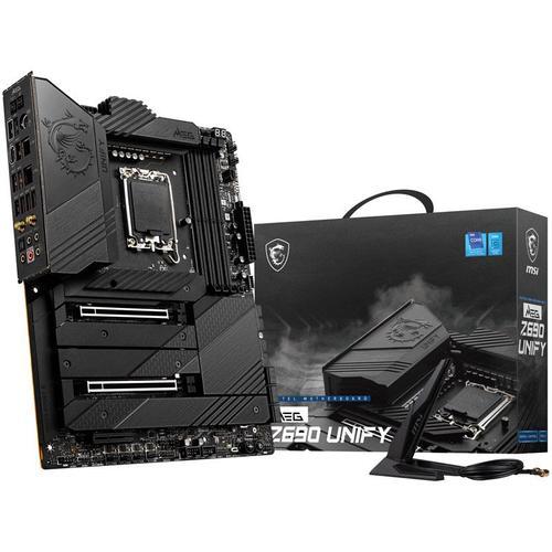 MSI MEG Z690 UNIFY - Carte-mère - ATX - Socket LGA1700 - Z690 Chipset - USB 3.2 Gen 1, USB 3.2 Gen 2, USB-C Gen 2x2 - Wi-Fi 6, Bluetooth, 2 x 2.5 Gigabit LAN - audio HD (8 canaux)