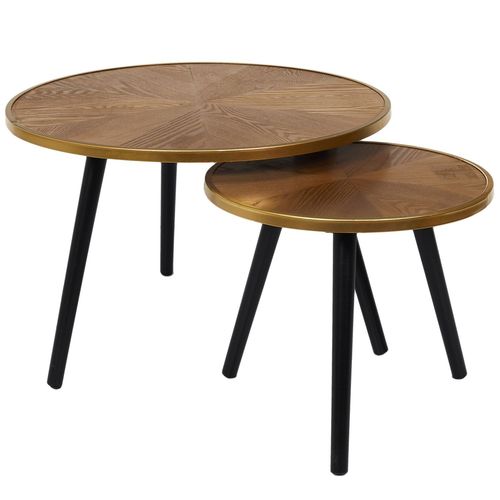 Duo De Tables Gigogne Felix - Noir Et Doré