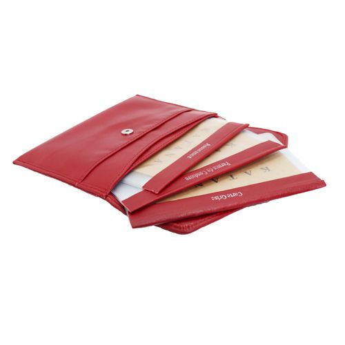 Pochette pour carte grise KATANA en cuir lisse réf 553104 rouge foncé (3 coul. disp.)