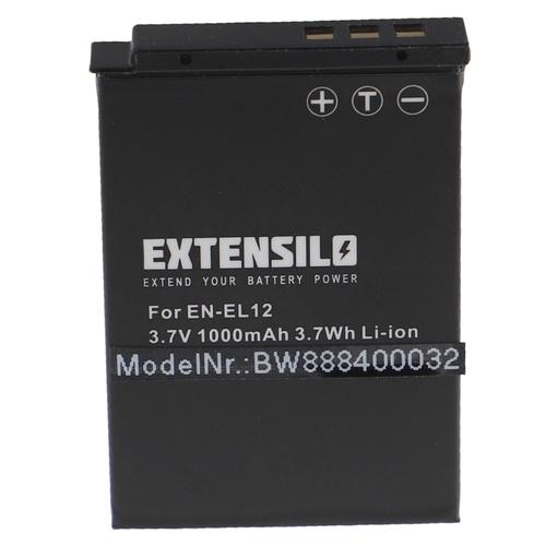 EXTENSILO 1x Batterie compatible avec Nikon CoolPix S8100, S8200, S9100, S9200, S9300 appareil photo, reflex numérique (1000mAh, 3,7V, Li-ion)