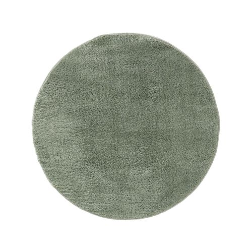 Benuta Essentials Tapis À Poils Longs Rond Soda Vert Clair Diamètre 120 Cm Rond