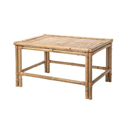 Table Basse Rectangulaire 90x60x50 Cm En Bambou Naturel