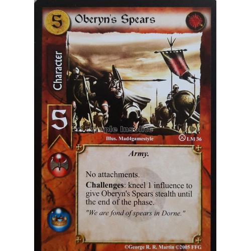 Carte A Game Of Thrones Ccg - Oberyn's Spears Lm#36