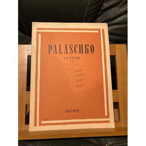 Palaschko 12 Études Pour Alto Opus 62 Partition Éditions Ricordi