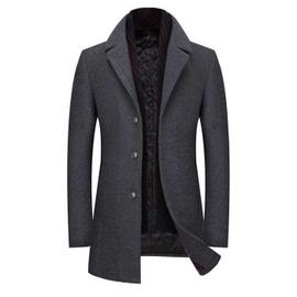 Men's New Slim coton élégant Trench Manteau D'Hiver Mi-Longue Veste Casual Pardessus