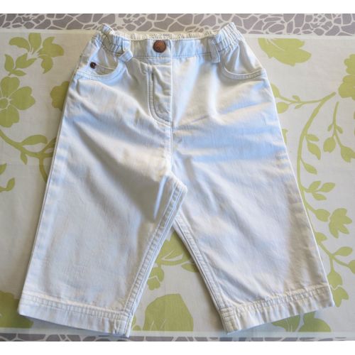 Pantalon Baby Dior Taille 3 Mois Blanc Avec Strass Tbe
