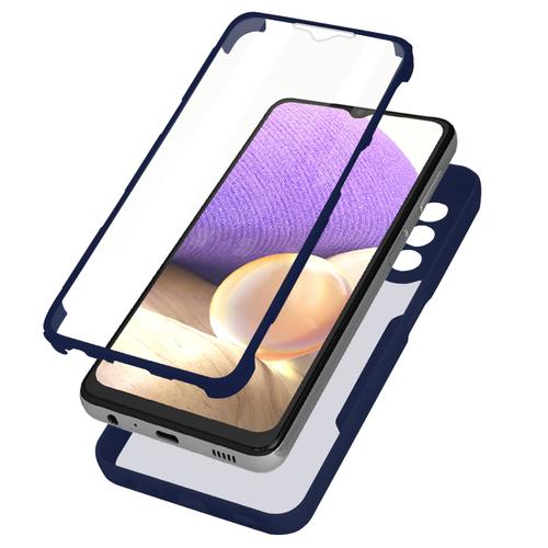 Coque Samsung A32 5g Dos Plexiglas Avant Polymère Antichoc Contour Bleu Nuit