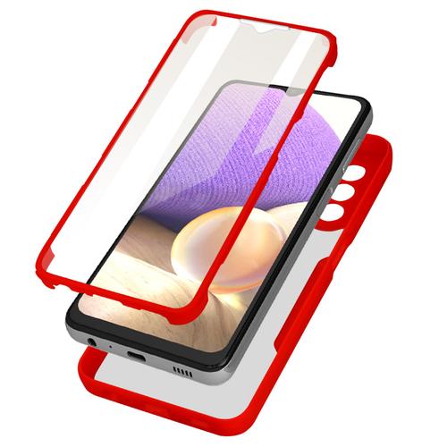 Coque Samsung A32 5g Dos Plexiglas Avant Polymère Antichoc Contour Rouge