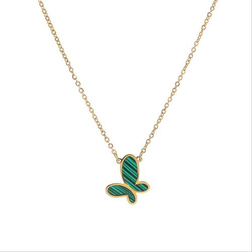 Collier Papillon Vert En Acier Inoxydable 316l, Ras Du Cou À Chaîne Épaisse En Émail, Nouveau Bijou De Fête À La Mode, Cadeau Pour Femmes, 2021