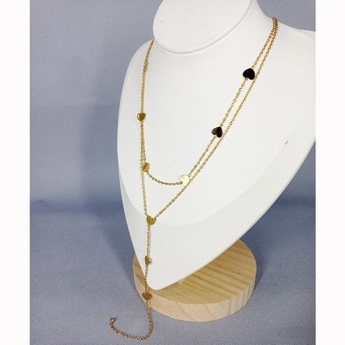 Collier Double Couche En Acier Inoxydable Pour Femme, Long Ras Du Cou Avec Pampilles, Bijoux De Fête, 316l, 2021