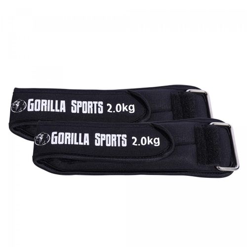 Gorilla Sports - Sangles Lestées Avec Fixation Scratch Pour Poignets Et Chevilles (2 X 0,5 Kg À 2 X 2 Kg) - Poids : 4 Kg (2 X 2 Kg)