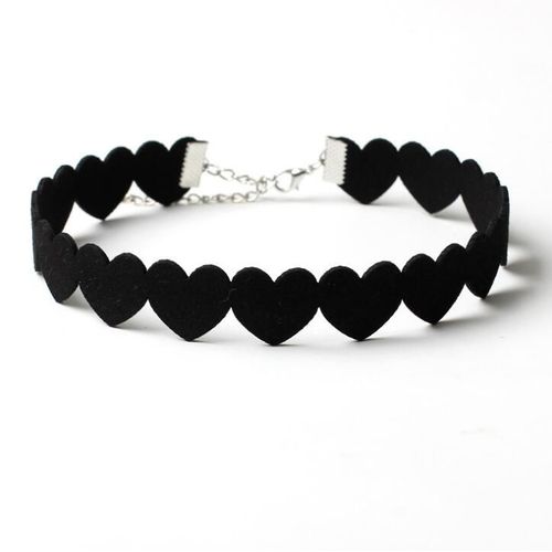 Collier Ras Du Cou En Dentelle Noire Pour Femmes, En Velours, Amour, C¿Ur, Tatouage, N662