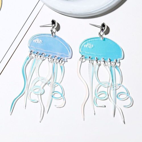 Boucles D'oreilles Méduse En Résine Acrylique, Bijoux De Décoration Pour Femmes Et Filles, Breloques D'animaux De Dessin Animé, 2019