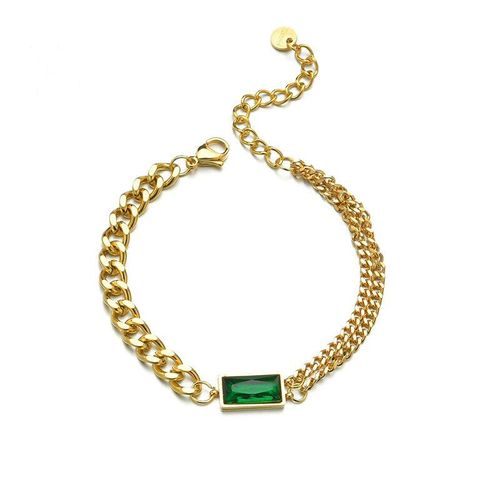 Bracelets En Acier Inoxydable 316l, Vert Émeraude, Petite Chaîne Carrée, Cadeau Pour Femmes Et Hommes, Bijoux De Fête À La Mode, 2021