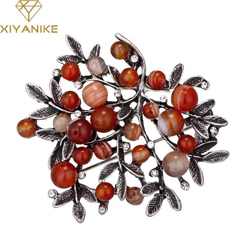 Broche En Pierre Naturelle Rouge, Imitation Perle, Style Vintage, Grande Broche Pour Femmes, Accessoires De Mariage, Jbsw3, Nouveauté 2018