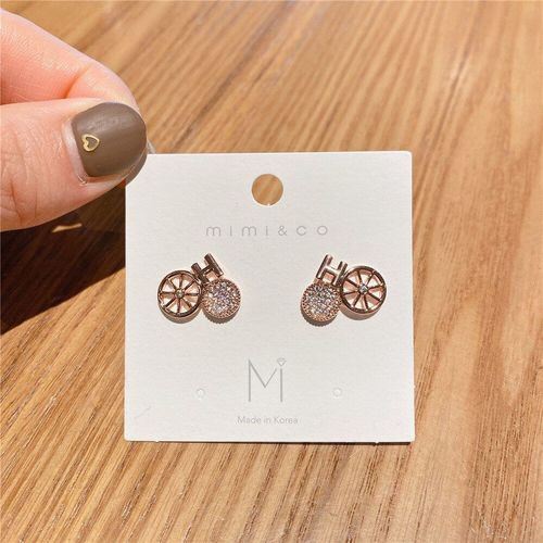 Boucles D'oreilles En Strass Pour Femmes Et Filles, Accessoires De Bijoux, Jolis Cadeaux Coréens, En Or Rose, 2020