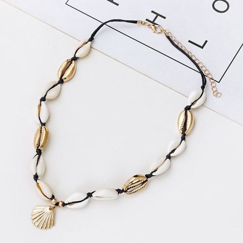 Collier Ras Du Cou En Corde Noire Naturelle, Nouveau Style, Pour L'été, La Plage