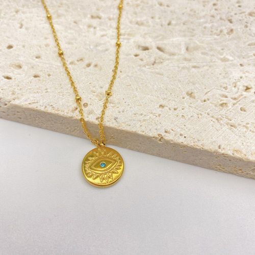Collier En Acier Inoxydable 316l Pour Femmes, Couleur Or, Bleu, ¿Il De Démon, Bijoux Ethniques, Tendance, Cadeau De Fête, 2021