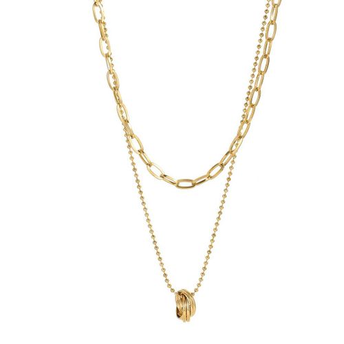Petit Collier Rond En Acier Inoxydable 316l, 2 Couches, Ras Du Cou, Chaîne Simple, Tendance, Pendentifs Pour Femmes, Nouvelle Collection 2021