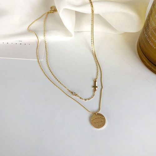 Collier Doré En Acier Inoxydable 316l Pour Femmes, Petit Bijou Croisé, Exquis, En Zircon, Pendentif, Nouvelle Collection 2021