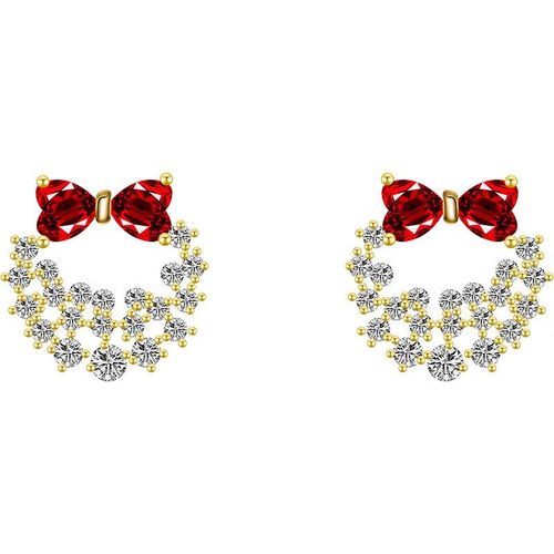Boucles D'oreilles À N¿Ud Papillon En Cristal Rouge, Jolis Et Simples, Strass, Accessoires, Bijoux, À La Mode, Nouvelle Collection 2021