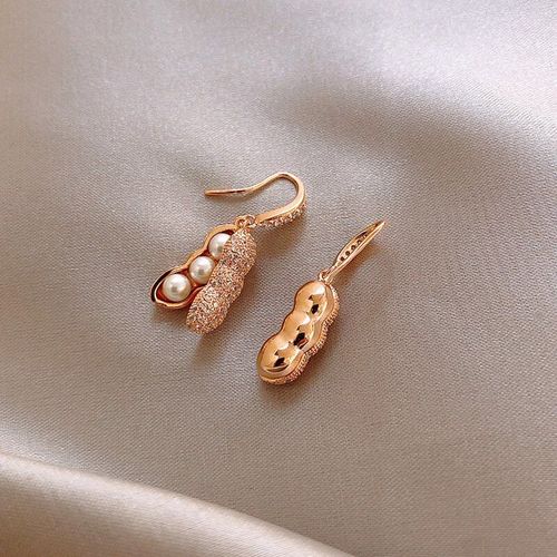 Boucles D'oreilles Pendantes En Forme De Fleur Pour Femme, Bijoux En Forme De Fleur, Strass, Rose, Doré