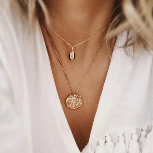 Collier Boho Avec Pendentif En Coquillage De Plage Pour Femmes, Bijoux En Cristal, 2019