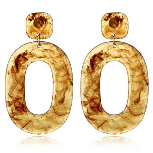 Boucles D'oreilles Acryliques Ovales Pour Femmes, Acide Acétique, Géométrique, Triangle, Café Beige, Vintage, Bijoux À La Mode, E1673