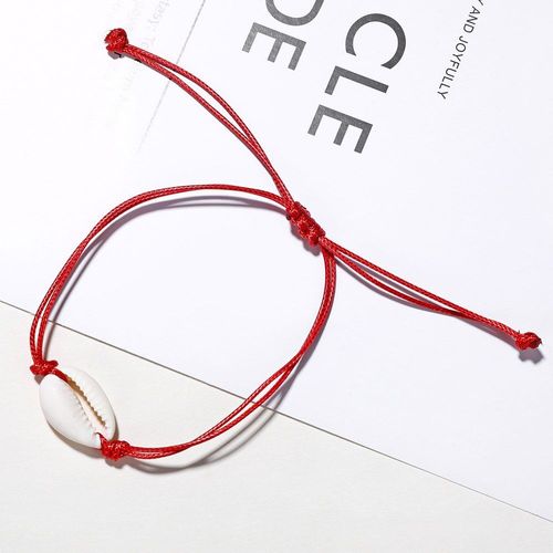 Bracelet De Cheville Tissé En Coquillage Naturel Pour Femmes Et Hommes, Bijou De Pied, Corde Ajustable, Océan, Breloque Faite À La Main