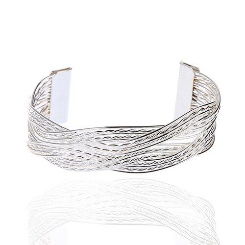 Bracelet Tricoté Torsadé En Métal Et Rotin Pour Femmes Et Hommes, Nouvelle Mode, Manchette Tissée, Bijoux, Xy-B16