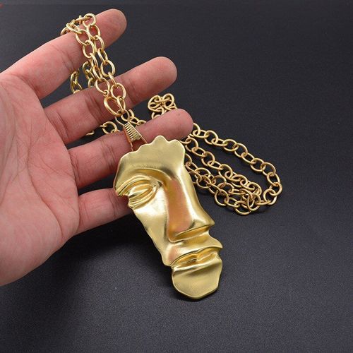 Collier Avec Pendentif En Métal Doré Pour Femmes, Design Exclusif, Style Hip-Hop, Punk, Rétro, Personnalité, Bijoux, Cadeaux