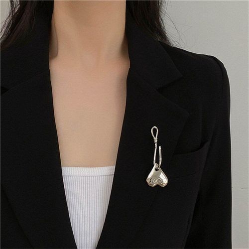 Pendentif En Métal En Forme De C¿Ur, Broche De Personnalité, Costumes De Mode, Accessoires De Vêtements, Bijoux Cadeau Pour Couples