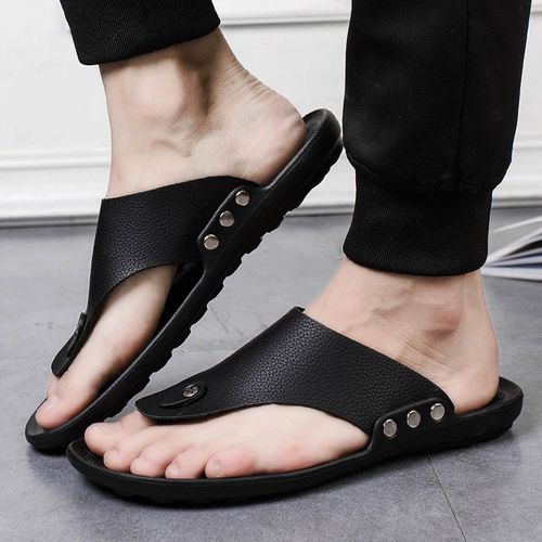 Tongs De Plage Confortables Pour Hommes,Sandales Plates Classiques,Claquettes Ouvertes Avec Sangle En T