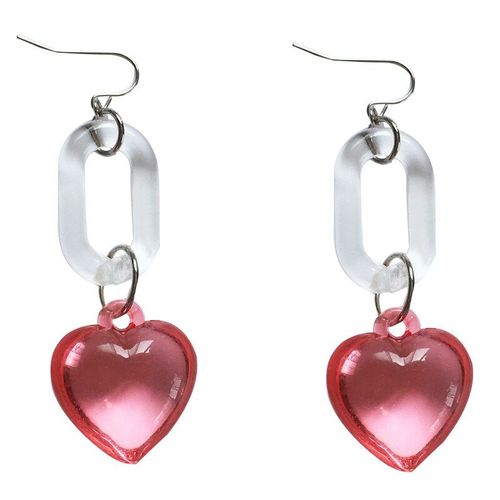 Boucles D'oreilles Longues En Cristal Rose Pour Femmes, En Métal Transparent, Déesse Douce, Tempérament, Haut De Gamme, Tendance, Push-Back
