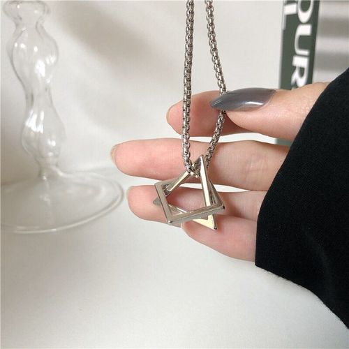 Chaîne De Chandail Géométrique En Métal Pour Femmes, Long Gland, Pendentif Hip-Hop, Mode Et Personnalité, Bijoux Cadeaux, Accessoires